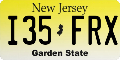 NJ license plate I35FRX