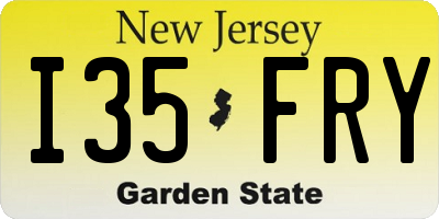 NJ license plate I35FRY