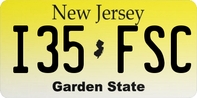 NJ license plate I35FSC