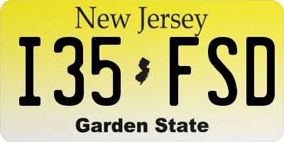 NJ license plate I35FSD