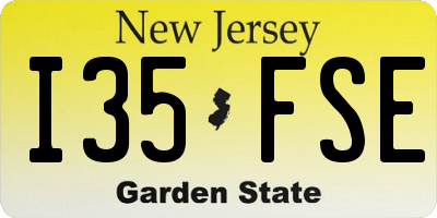 NJ license plate I35FSE