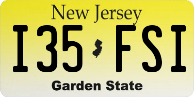 NJ license plate I35FSI