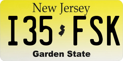 NJ license plate I35FSK