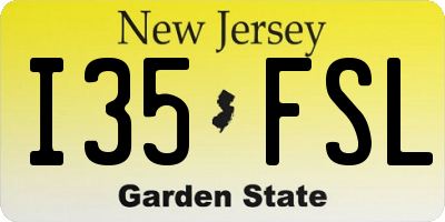 NJ license plate I35FSL
