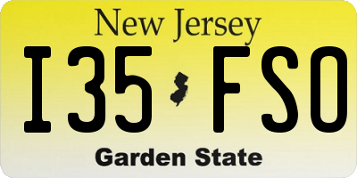 NJ license plate I35FSO