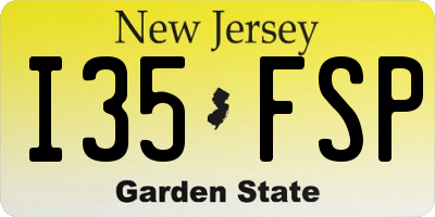 NJ license plate I35FSP