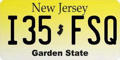 NJ license plate I35FSQ