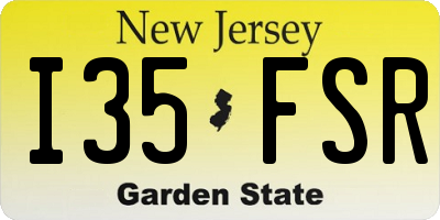 NJ license plate I35FSR