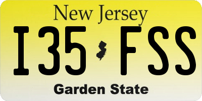 NJ license plate I35FSS