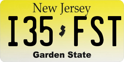 NJ license plate I35FST