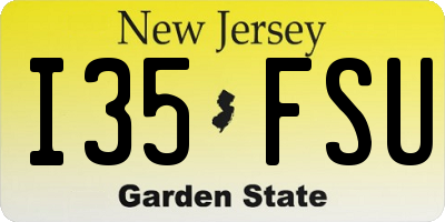 NJ license plate I35FSU