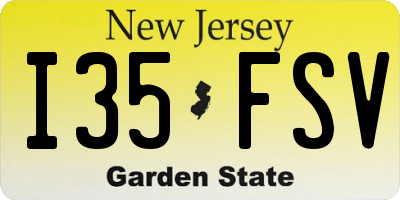 NJ license plate I35FSV