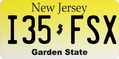 NJ license plate I35FSX