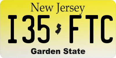 NJ license plate I35FTC