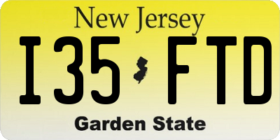 NJ license plate I35FTD