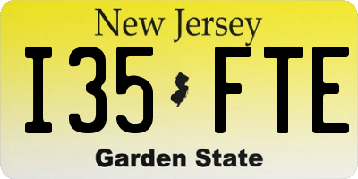 NJ license plate I35FTE