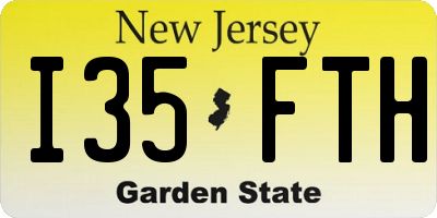 NJ license plate I35FTH