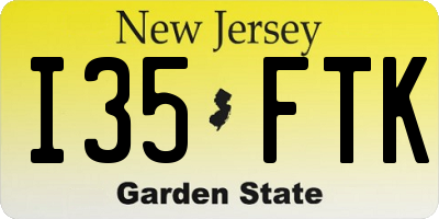 NJ license plate I35FTK