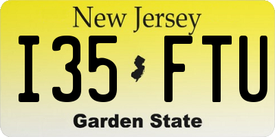 NJ license plate I35FTU