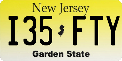 NJ license plate I35FTY