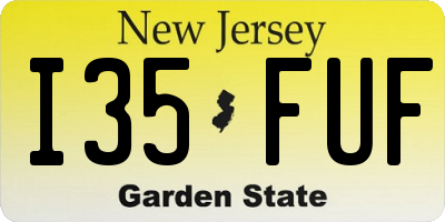 NJ license plate I35FUF
