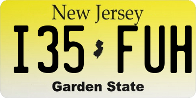 NJ license plate I35FUH