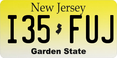 NJ license plate I35FUJ