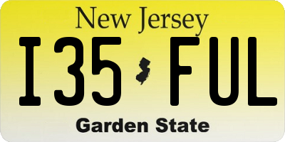 NJ license plate I35FUL
