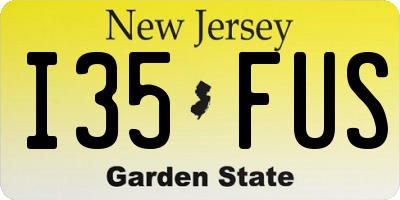 NJ license plate I35FUS