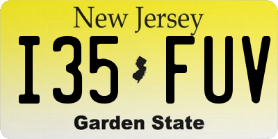 NJ license plate I35FUV