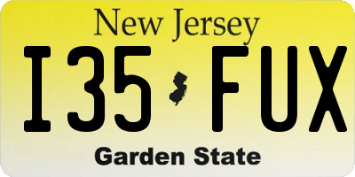 NJ license plate I35FUX