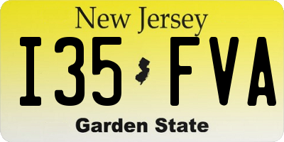 NJ license plate I35FVA
