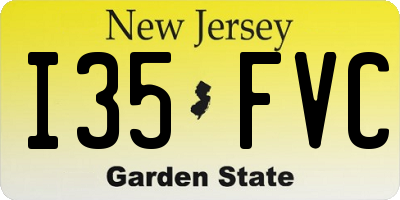 NJ license plate I35FVC