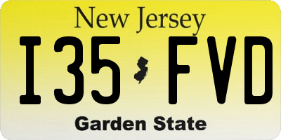 NJ license plate I35FVD