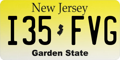 NJ license plate I35FVG