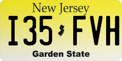 NJ license plate I35FVH