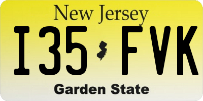 NJ license plate I35FVK