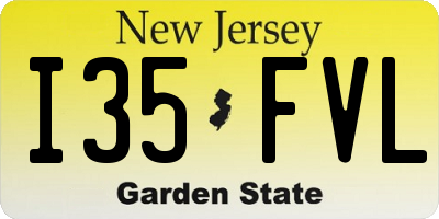 NJ license plate I35FVL