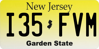 NJ license plate I35FVM