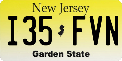 NJ license plate I35FVN