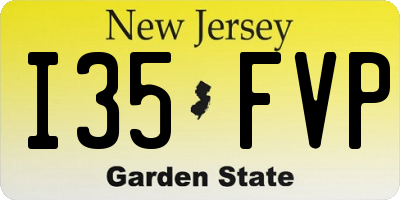 NJ license plate I35FVP