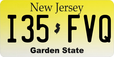 NJ license plate I35FVQ