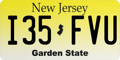 NJ license plate I35FVU