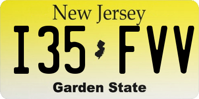 NJ license plate I35FVV