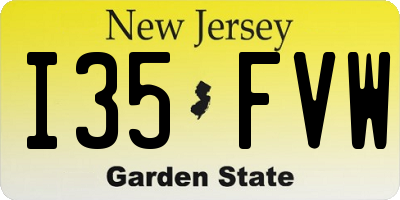 NJ license plate I35FVW