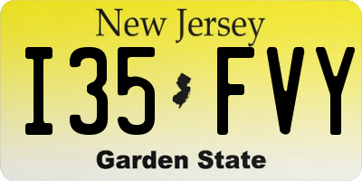 NJ license plate I35FVY