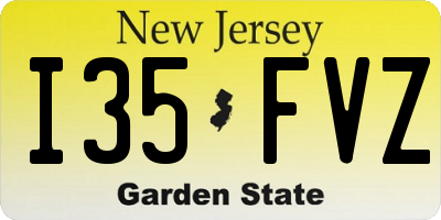 NJ license plate I35FVZ