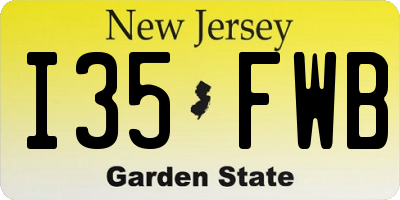 NJ license plate I35FWB