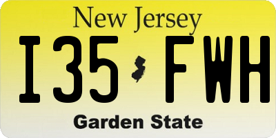 NJ license plate I35FWH