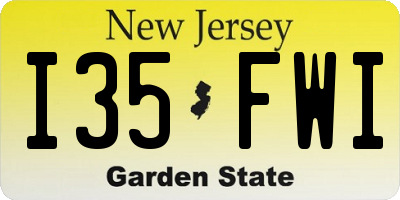 NJ license plate I35FWI